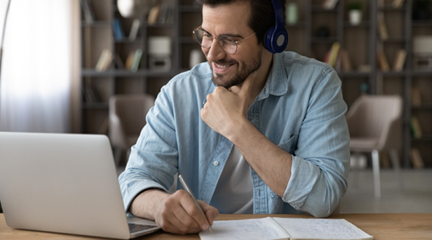 Man using computer