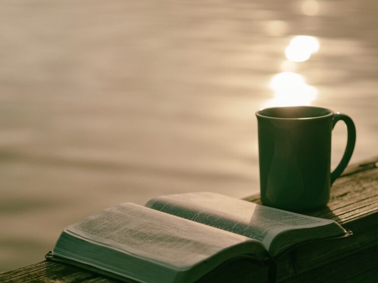 bible and tea cup