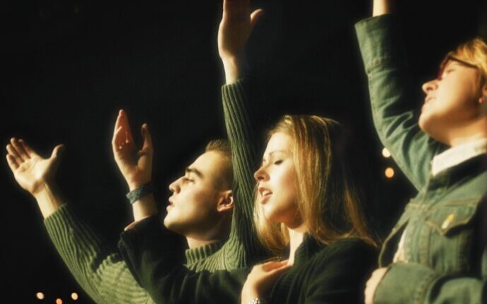 people worshiping
