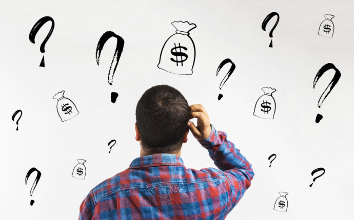 man scratching head for tithe