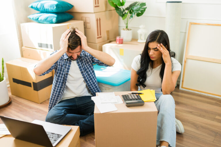 couple with boxes around