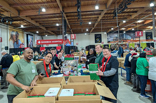 AdelFi Staff volunteering at Operation Christmas Child