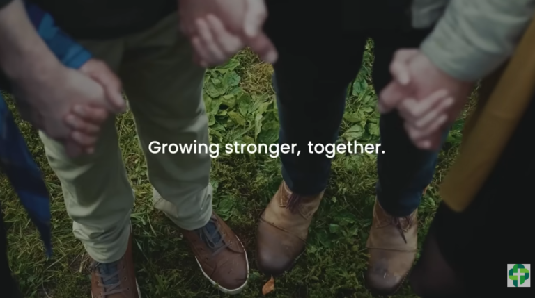Growing stronger, together with group holding hands